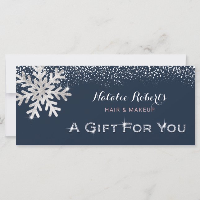 Hair Makeup Beauty Salon Winter Gift Certificate (Framsida)