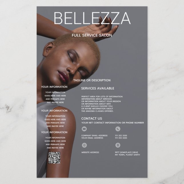 Hair & Makeup Fashionista Beauty Photo, Services Flygblad (Framsidan)