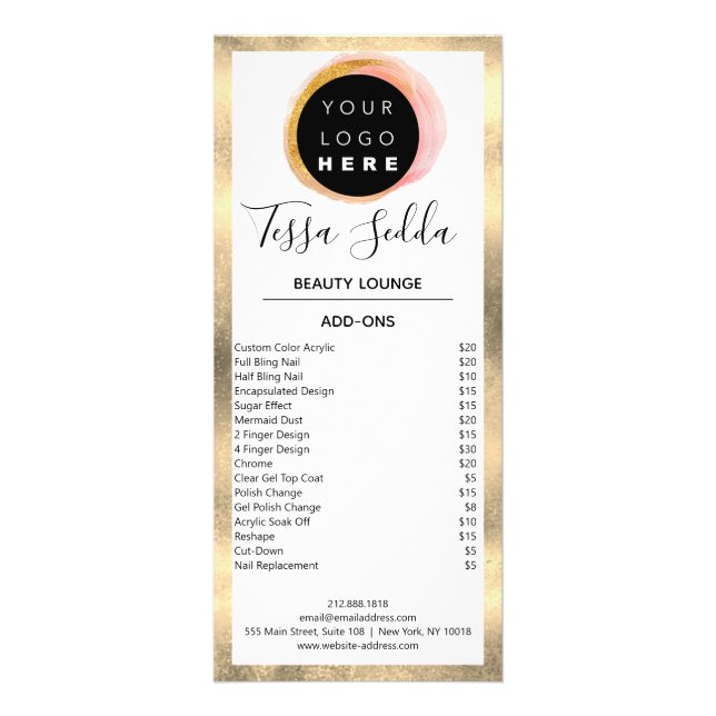 Hair Makeup Nagel Maniboypedicure Hälsa Reklamkort (Baksidan)