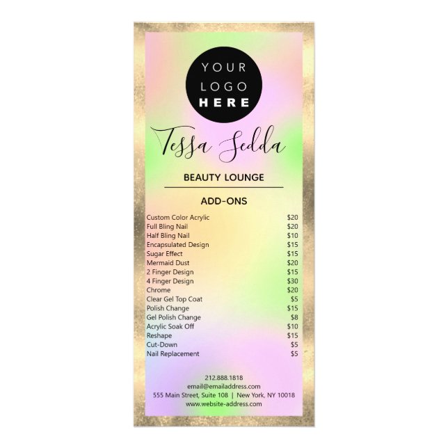 Hair Makeup Nagel Maniboypedicure SPA Reklamkort (Baksidan)
