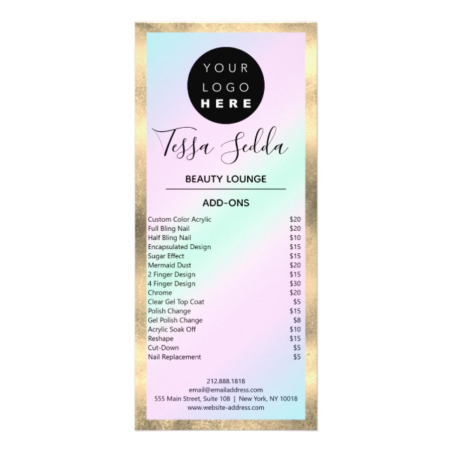 Hair Makeup Nagel ManiboyPedicure Studio Reklamkort (Baksidan)