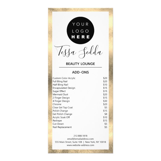 Hair Makeup Nagel Maniboypedicure White Reklamkort (Baksidan)