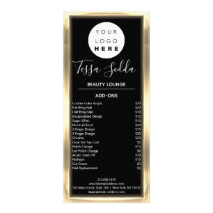 Hair Makeup Nagel Manicuure Pedicure Guld Black Reklamkort
