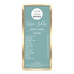 Hair Makeup Nagel Manicuure pedicure Guld Blue Reklamkort