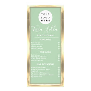 Hair Makeup Nagel ManicuURE Pedicure Guld Mint Gr Reklamkort