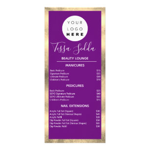 Hair Makeup Nagel Manicuure Pedicure Guld Rosa VIP Reklamkort