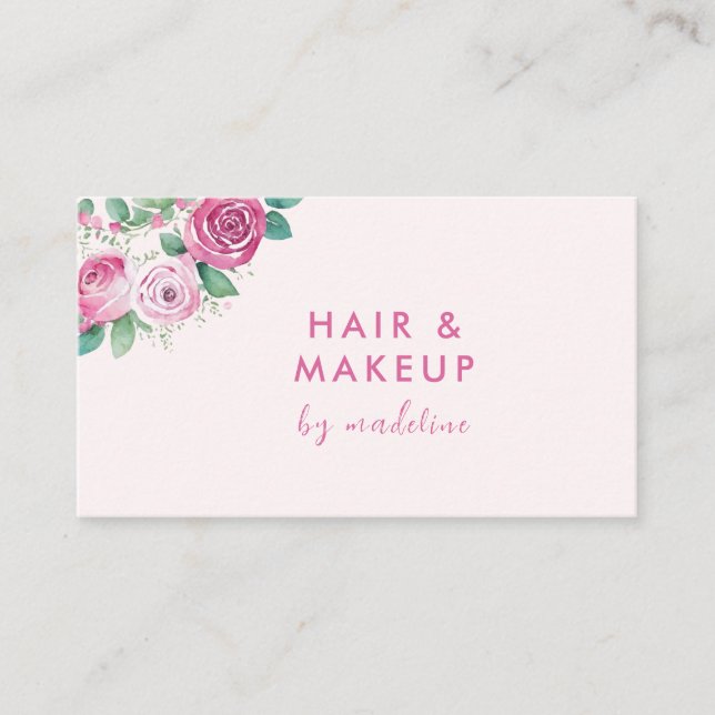 Hair Makeup  Rosa Visitkort (Framsida)