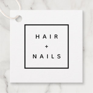HAIR + NAGEL stylist, handgjord etikett DIY