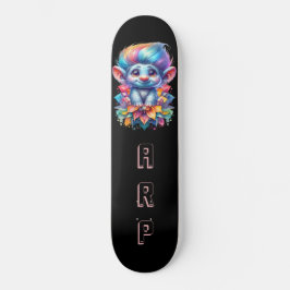 *~* Hair Rainbow Troll AP89 Neon Initial Mini Skateboard Bräda 18,5 Cm