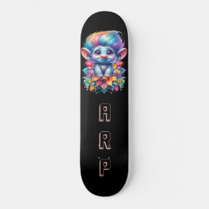 *~* Hair Rainbow Troll AP89 Neon Initial Mini Skateboard Bräda 18,5 Cm