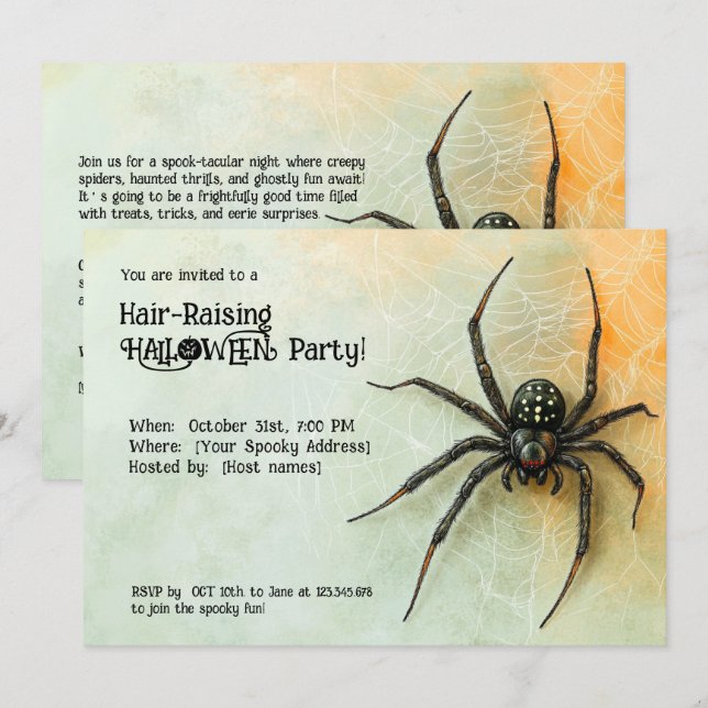 Hair-Raising Halloween fest! Inbjudningar (Fram/baksida)