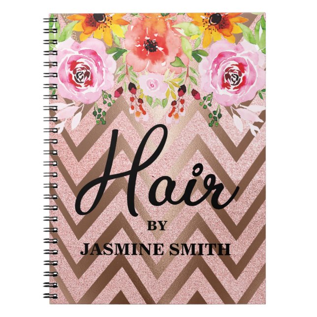 Hair Ro Glitter Blommigt Möte Anteckningsbok (Framsidan)