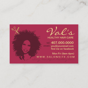 Hair Salon African American Stylist Affärskorts Tidsbeställning Kort