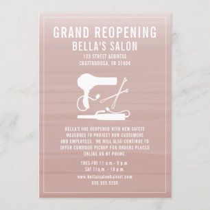 Hair Salon Återöppnar Rosa Ombre Inbjudningar