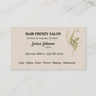 Hair Salon Beautician Affärskorts Visitkort