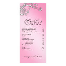 Hair Salon Beauty Rack Card Jewelry Swirl Rosa