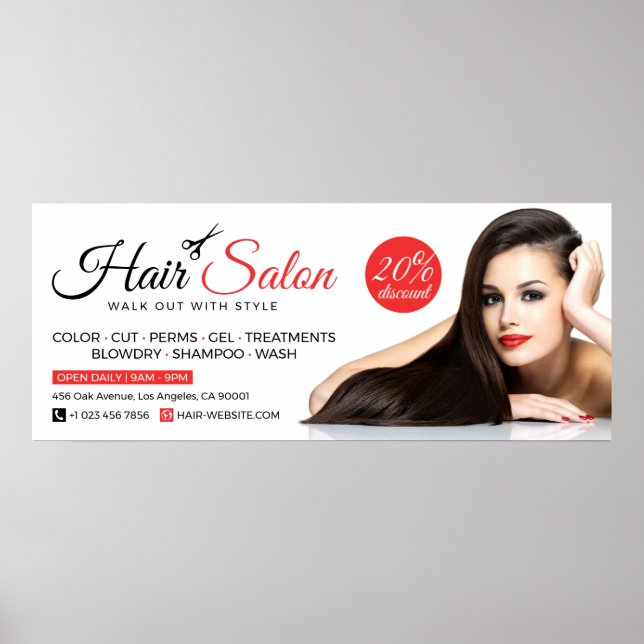 Hair Salon, Beauty Salon, Hairdresser (vågrät) Poster (Framsidan)
