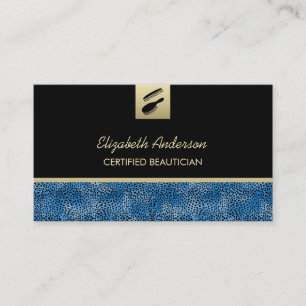 Hair Salon Blue Cheetah-utskrift för Beautician Visitkort