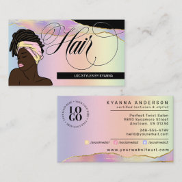 Hair Salon, Braid Stylist, Loctician, Beautician B Visitkort