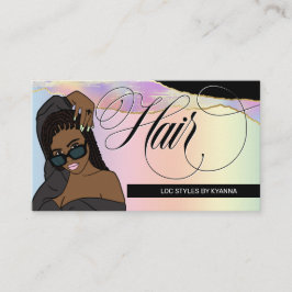 Hair Salon, Braid Stylist, Loctician Rainbow Glam  Visitkort