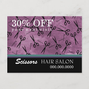 Hair Salon Business Advertising Postcard Vykort