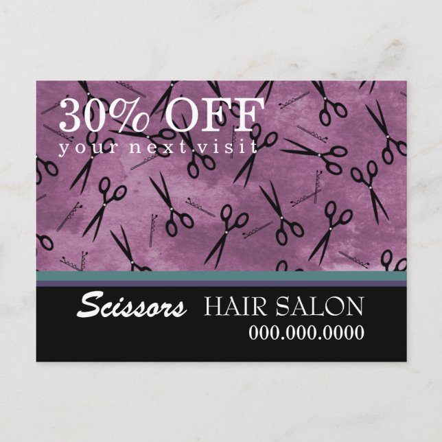 Hair Salon Business Advertising Postcard Vykort (Framsida)