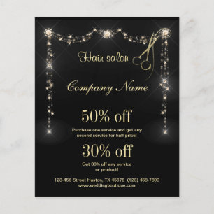 Hair salon business personlig fluor flygblad