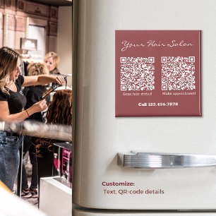 Hair Salon Call Scan Stilar Möte Magnet