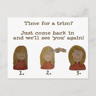 Hair Salon Customer Coupon Reminder för Trim Vykort