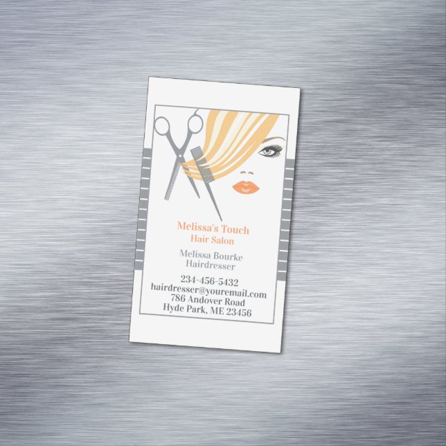 Hair Salon Dresser Magnetiska Visitkort (In Situ)