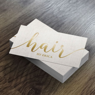 Hair Salon Elegant Guld Typography Möte Tidsbeställning Kort