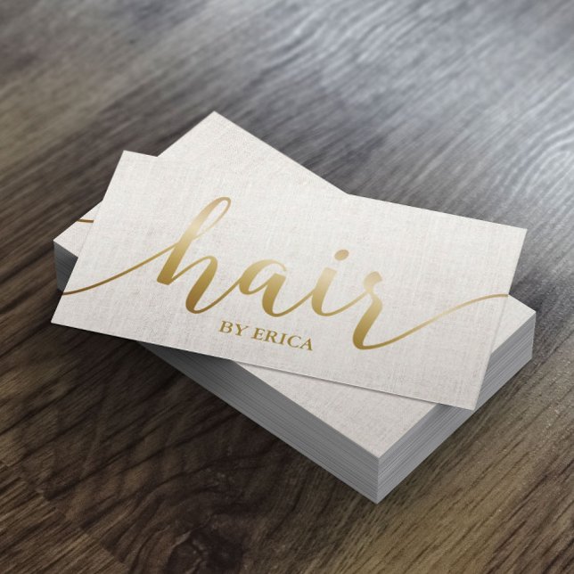 Hair Salon Elegant Guld Typography Möte Tidsbeställning Kort (Skapare uppladdad)