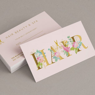 Hair salon faux guld rosa lyx möte visitkort