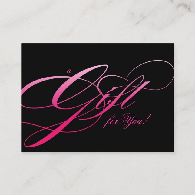 Hair Salon Gift Certificate Black Rosa Rabattkort (Framsida)
