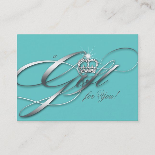 Hair Salon Gift-certifikat Blue Silver Krona Rabattkort (Framsida)
