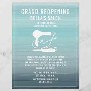 Hair Salon Grand Återöppning Aqua Ombre Reklamblad