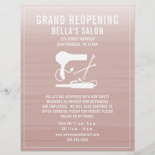 Hair Salon Grand Återöppning  Rosa Ombre Reklamblad