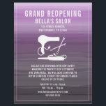 Hair Salon Grand Reöppning Lila Ombre Reklamblad<br><div class="desc">Illustration av en torktumlare,  krämande järn och bobby stift över en lila som inspirerats av .  Anpassa texten.</div>