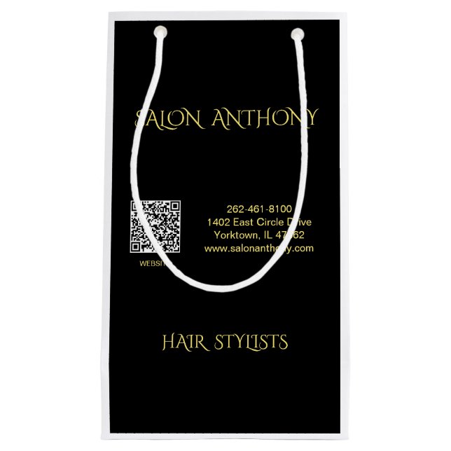 Hair Salon Guld Black QR  (Framsidan)