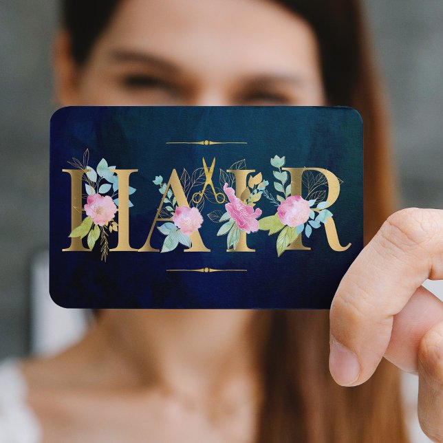 Hair salon guld  rosa lyxglas för lyxfisk visitkort (You can choose ROUNDED CORNERS option)