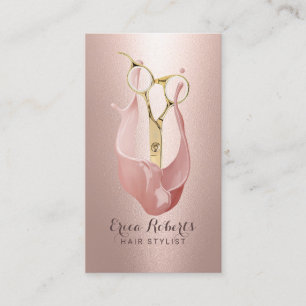 Hair Salon Guld-saxen Modern Ro Guld Visitkort