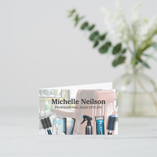 Hair Salon | Hair Stylist Verktyg Lojalitetskort (Framsida)