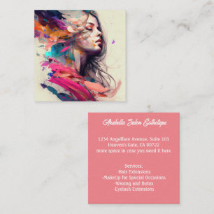 Hair Salon Hairdresser Esthetician Beauty Fyrkantigt Visitkort