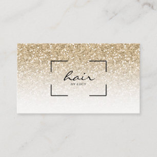 Hair Salon Hairdresser Guld Glitter Visitkort