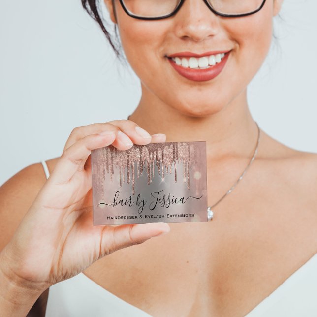 Hair Salon Hairdresser Nagel Makeup Ro Grått  Visitkort (Skapare uppladdad)