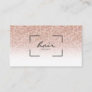 Hair Salon Hairdresser Rosa Peach Guld Glitter Visitkort