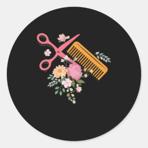 Hair Salon Hairdresser Scissors Hair Stylist Barbe Runt Klistermärke