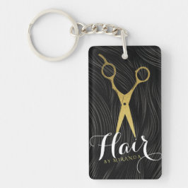 Hair Salon Hairstylist Modern Black Guld Scissors