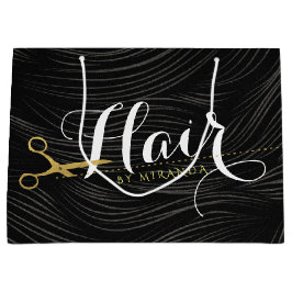 Hair Salon Hairstylist Modern Black Guld Scissors