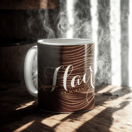 Hair Salon Hairstylist Modern Black Guld Scissors Kaffemugg